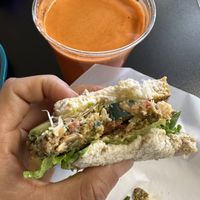 Carrot juice paired perfect with this sandwich 💯  #Veganuary at Big Al's Healthy Foods in Tulsa
