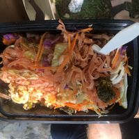 Pad Thai. The noodles were kinda pinkish, which was interesting. Lots of extra veg.   at Thai Vegan III in Pacific Palisades