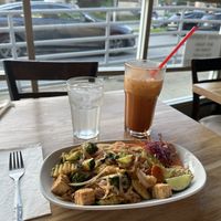 Pad Thai & Thai Ice Tea  at Thai Vegan III in Pacific Palisades