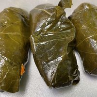 Canned stuffed grapevine leaves. Yuck!  at Vegan Community Kitchen in Apex