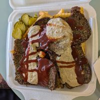 Kebab and fries at Vegan Community Kitchen in Apex