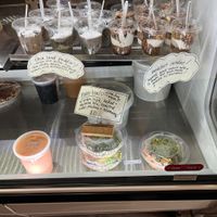 Two vegan options in the case  at Maia Papaya in Bethlehem