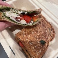 Vegan cheese and pesto panini   at Maia Papaya in Bethlehem