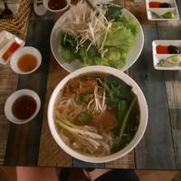 vegan rice nudle soup at BamBoo Vegan in Nha Trang