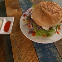 vegan hamburger at BamBoo Vegan in Nha Trang