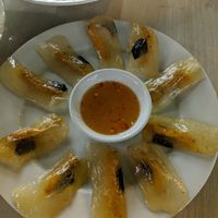 Little "fish" dumplings - delicious at BamBoo Vegan in Nha Trang