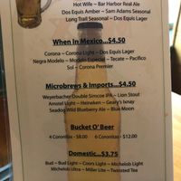 Beer list at The Mex in Ellsworth