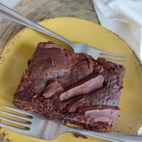 Chocolate vegan brownie at Veg & Tal in Sines