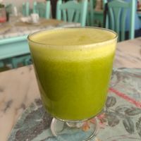 Spinach, pineapple and orange juice - yummy at Veg & Tal in Sines