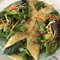 Vegan crepes with vegan cheese, veggies, pesto, spinach,.... at Veg & Tal in Sines