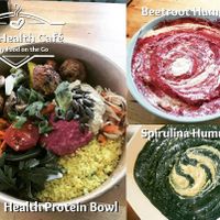 Protein Bowls with two types of hummus  at Vital Health Cafe in Wicklow