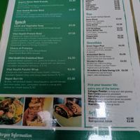 Menu page 1 of 2. at Vital Health Cafe in Wicklow