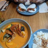 Duck curry and bao bun at The Carringbush Hotel in Abbotsford