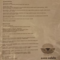 Menu at Coco Calala in Leon