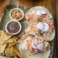 Tempura ‘shrimp’ tacos  at Coco Calala in Leon