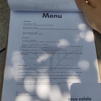Menu at Coco Calala in Leon