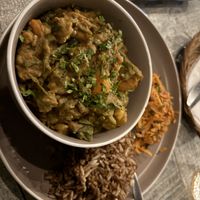 Thai curry, a bit stodgy and dry   at Coco Calala in Leon