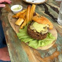 Lentil burger at Coco Calala in Leon