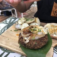 Lentil burger  at Coco Calala in Leon
