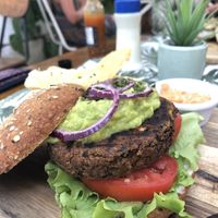 Nica burger at Coco Calala in Leon