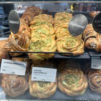 Cardamom bun and pistachio bun.  at Gateau in Stockholm