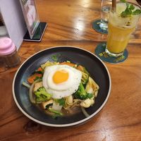 Fried noodles with tofu and egg at Tevy's Place in Siem Reap