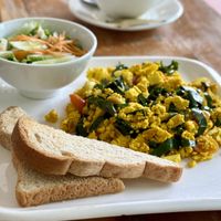 Scrambled tofu  at Tevy's Place in Siem Reap