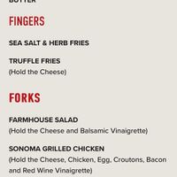 Vegan menu   at Burgatory in Homestead
