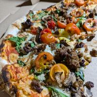 Impossible meat and veggies at Hand Fire Pizza in Jackson