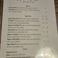 Vegan menu at Hand Fire Pizza in Jackson