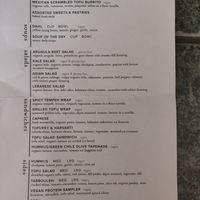 Standard menu, but have daily specials too. at Mata G's Vegetarian Kitchen in Albuquerque