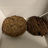 Coconut and cranberry cookie and gingernut on right  at SeedsOfLife in Burleigh Heads