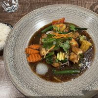 Lemongrass tofu curry  at Green Bamboo in Nelson