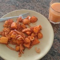 Massala potatoes  at The Newcafe in Mahabalipuram