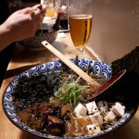 Spicy veg ramen at Koku Kitchen in Barcelona