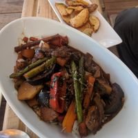Vegan curry and rice at Taghazout Chez Titrite in Taghazout