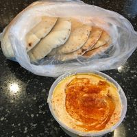 6 pack of pitas and hummus to go at Naf Naf Grill in Eagan