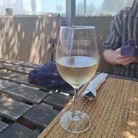 White wine at Balance Plant Based Food in Portimao