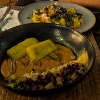 Tomaten Polenta und glasierter Tofu at Balance Plant Based Food in Portimao