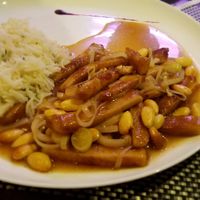 Seitan with almonds and rice at Integra in Constanta