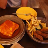 Francesinha and fish and chips at Kong - Food Made With Compassion in Lisbon
