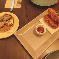 Bruschetta and croquettes at Kong - Food Made With Compassion in Lisbon