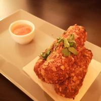 Croquetas with vegan cheese and chorizo at Kong - Food Made With Compassion in Lisbon