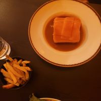 Grilled cheese with tomato soup and fries at Kong - Food Made With Compassion in Lisbon