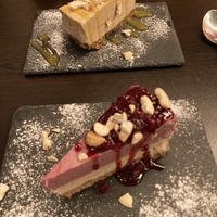 Vegan berry cheesecake and vegan mango cheesecake   at Kong - Food Made With Compassion in Lisbon