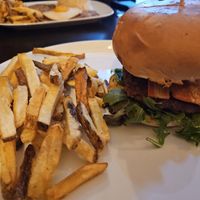 Burger and chips at Kong - Food Made With Compassion in Lisbon