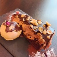 "Nutella" Cake with Vanilla Ice Cream at Kong - Food Made With Compassion in Lisbon