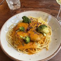 Special of the day- spaghetti meat balls. Other dishes we had disappeared before chance to photograph them!  at Kong - Food Made With Compassion in Lisbon