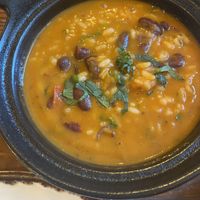 Amazing rice and beans served with the fish  at Kong - Food Made With Compassion in Lisbon