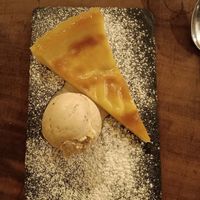 Pastel de nata torte with ice cream at Kong - Food Made With Compassion in Lisbon